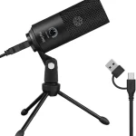 FIFINE K669B USB Microphone Condenser Recording Mic for Vocals Meeting Metal Cardioid Laptop Mic for MAC OS Windows (New)