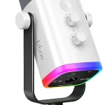 FIFINE AmpliGame AM8W XLR/USB Gaming Microphone for Streaming Podcasting Dynamic PC Computer RGB Mic with Gain Knob Mu (New)