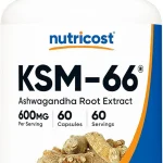 Nutricost KSM-66 Ashwagandha Root Extract 600mg 60 Capsules 5% Withanolides &amp BioPerine Full-Spectrum Root Extract (New)