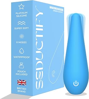 61-zx5-2ZGL._AC_UL320_ SEDUCTIFY Teardrop Mini Bullet Clitoral Stimulator for Women with 8 Vibrating Modes [Travel Friendly Platinum (New) - Image 1