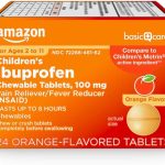 Amazon Basic Care Children's Ibuprofen Chewable Tablets 100 mg Orange Flavor Pain Reliever and Fever Reducer NSAID Fo (New)