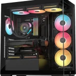 CORSAIR 3500X LX-R RGB iCUE Link Mid-Tower PC Case   Black 3x Pre-Installed LX120-R RGB Fans Includes iCUE Link System (New)