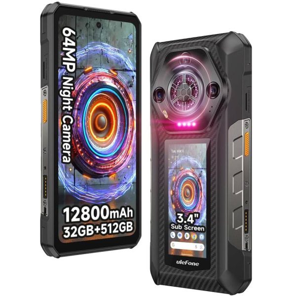 Ulefone Armor 30 Pro 5G Dual Screen Rugged Phone, 32GB+512GB, 6.95" FHD 120Hz + 3.4" Screen, 12800mAh 66W, 50MP+50MP+64MP+32MP, Infinite Halo, 118dB...