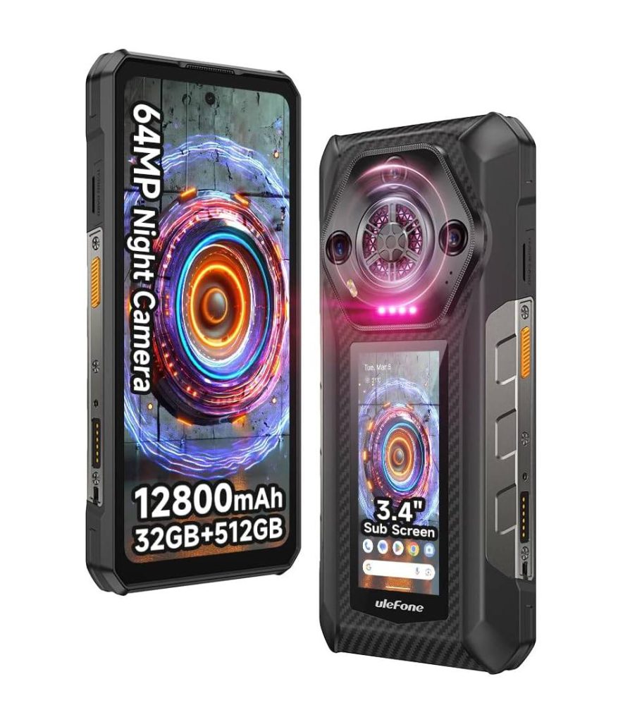 Ulefone Armor 30 Pro 5G Dual Screen Rugged Phone, 32GB+512GB, 6.95" FHD 120Hz + 3.4" Screen, 12800mAh 66W, 50MP+50MP+64MP+32MP, Infinite Halo, 118dB...