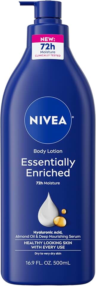 612w6N-9WrL._AC_UL960_QL65_ NIVEA Essentially Enriched Body Lotion Very Dry Skin Almond Oil 169 Oz Non-Greasy Quick-Absorbing 72-Hour Moisture (New) - Image 1