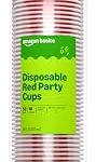 Amazon Basics Disposable Plastic Party Cups Red 18oz 50 Count Packaging May Vary (New)
