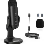 ZealSound Podcast Microphone for PC Noise Cancellation USB Mic with Gain Volume Adjustment &amp Mute Button Monitoring &amp E (New)