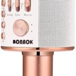 BONAOK Wireless Bluetooth Karaoke Microphone3-in-1 Portable Handheld Karaoke Mic Speaker Machine Home Party Birthday for (New)