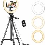 SENSYNE Ring Light with Stand 50" Phone Tripod with Wireless Remote 3 color modes 10 brightness levels for selfies v (New)