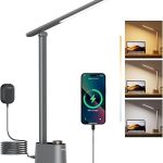 Honeywell LED Desk Lamp Sunturalux™ Grey Desk Lamps for Home Office USB Foldable LED desk lamp with USB-C/A charger RG (New)