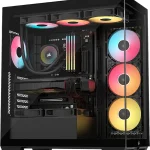 CORSAIR 3500X RS ARGB Panoramic Mid-Tower PC Case   Black 3x Pre-Installed Reverse Fans High Airflow Spacious Interio (New)