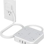 TESSAN Surge Protector Flat Extension Cord 5Ft Flat Plug Power Strip 4 Outlets 3 USB Ports 1 USB C 900 Joules Protec (New)