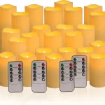 fclayvts 24-Pack LED Flameless Candles with Remote Control -Flickering Electric Candles- Timer Candles -3D Flame for Hall (New)