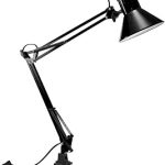Bostitch Office VLF100 LED Swing Arm Desk Lamp with Clamp Mount 36" Reach Includes LED BulbBlack (New)