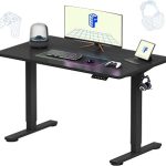 FLEXISPOT EN1 48"x24" One-Piece Standing Desk Black Black Frame 176 LBS Capacity Seamless Desktop Home Office 4 Me (New)