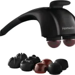 Homedics Handheld Back Massager with Heat Deep Tissue Percussion Massager Neck Shoulders &amp Body Massage 4 Custom Atta (New)