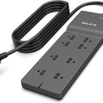 Belkin 8-Outlet Surge Protector w/ 8 AC Outlets 8ft Long Flat Plug UL-Listed Heavy-Duty Extension Cord for Home Offic (New)