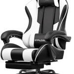 GTPLAYER Gaming Chair Computer Chair with Footrest and Lumbar Support Height Adjustable Game Chair with 360Â°-Swivel Seat (New)