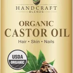 Handcraft Blends Organic Castor Oil - 16 Fl Oz 100% Pure &amp Natural Carrier Oil Expeller-Pressed Hexane-Free Rich in R (New)
