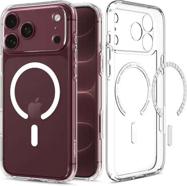 61EWd1CP-2L._AC_UY654_FMwebp_QL65_ Spigen for iPhone 18 Pro Case for iPhone 17 Pro Case Clear White Ultra Hybrid MagFit Anti-Yellowing Resin Air Cushio (New) - Image 1