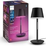 PHILIPS Hue Go Smart Portable Table Lamp 1 Pack Black White and Color Ambiance LED Color-Changing Light Smart LED Lamp (New)