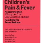 Amazon Basics Children's Pain and Fever Acetaminophen 160 mg per 5 mL Oral Suspension Dye-Free Cherry Flavor Fever Redu (New)