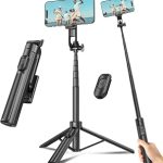 Selfie Stick Tripod for Phone with Remote Control Holder 50 Inch Black Extendable Selfie Stick Travel for iPhone iP (New)