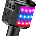 BONAOK Portable Bluetooth Karaoke Mic with Disco Lights for Adults &amp Kids Bluetooth 50 8H Playtime Builtâ€‘in Speaker &amp (New)