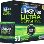 LifeStyles Ultra Sensitive Premium Lubricated Natural Latex Condoms Value Pack 50 Count 1 Pack Triple Tested for Best (New)