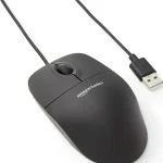 Amazon Basics 3-Button USB Wired Mouse with Responsive Tracking Plug &amp Play Compatible with Windows and Mac Black (New)