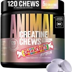 Animal Creatine Monohydrate Chews for Men &amp Women Smarties 120 Count 5g per Serv Delicious Chewable with Electrolyte (New)