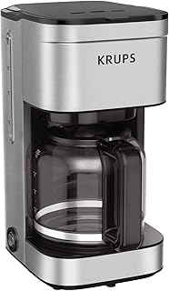 61KF49ebtKL._AC_UL320_ KRUPS Coffee Maker 10 Cups Simply Brew Stainless Steel Drip Coffee Maker 900 Watts Coffee Filter Drip Free Dishwasher S (New) - Image 1