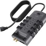 Belkin Surge Protector Power Strip w/ 8 Rotating 4 Standard Outlets 8ft Sturdy Extension Cord w/Flat Pivot Plug for Ho (New)
