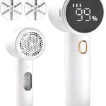 Fabric Shaver Lint Remover Rechargeable Electric Portable Sweater Defuzzer with 3 Speeds 6 Leaf Blades Digital LED Dis (New)