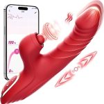 Toendi Rabbit G Spot Toys Thrusting Dildo Rose Toy for Women 10 Vibration Modes 7 Thrusting Modes with Lic (New)