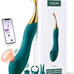 SVAKOM Tina Clitoral Sucking Toys APP Remote Squirting Dildo 9 Suction 10 Vibration 3 Silicone Tips Nippl (New)