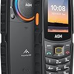 AGM M6 Rugged Feature Cell Phone with Dynamic LED Ring Light 4G Basic Mobile Phones Waterproof Drop-Proof Large Butto (New)