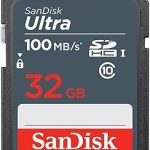 SanDisk 32GB Ultra 100MBs SDHC Memory Card Up to 100MB/s read Water-resistant design Impact-resistant build (New)