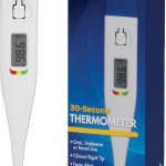 HealthWise 30-Second Rigid Tip Digital Thermometer Oral Rectal &amp Underarm Use Fever Indicator Waterproof Storage Cas (New)