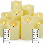 Nimiko Flameless Candles with Remote Battery Operated Flickering Flameless Candles LED Candles with Timer 2/4/6/8H with (New)