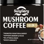 Suiyilary Mushroom Coffee 10 Mushroom Extract Powder Blend Lion's Mane Reishi Chaga Cordyceps Turkey Tail Brain Supp (New)