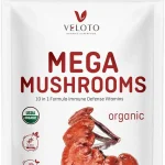 VELOTO Organic Mega Mushroom Powder Blend10 in 1 Complex Mushroom Extract Powder Herbal Supplement with Reishi Cordycep (New)