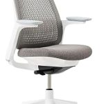 Haworth Breck Ergonomic Office Chair with Lumbar Support Stone/White Trim Home Office Computer Desk Chair with Height-A (New)