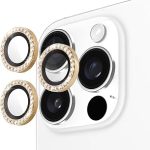 kate spade new york iPhone 16 Pro Max/iPhone 16 Pro Camera Lens Protector Set In Stone Gold Aluminum Rings with Scratchp (New)