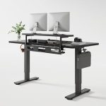 FLEXISPOT Standing Desk with Monitor Riser Cable Management 55"x28" One-Piece Desktop 1" Thick Top Home Office Mult (New)