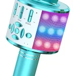 Amazmic Kids Karaoke Microphone Machine Toys for Girls Bluetooth Microphone with LED Light Christmas Birthday Gift for Gi (New)