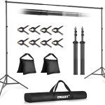 EMART Backdrop Stand 10x7FT Adjustable Back Drop Stand for Party Photoshoot Background Stand Backdrop with 8 Clamps 2 S (New)