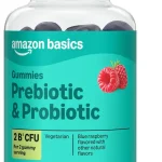 Amazon Basics Prebiotic &amp Probiotic Gummies 2 Billion CFU Blue Raspberry 50 Count 2 per Serving Packaging May Vary (New)