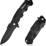 BRILLIRARE Pocket Knife Folding Knives Blade 26in Foldable Survival Small Knife with Clip Liner Lock &amp Glass Breaker (New)
