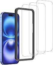 61WzcODbFmL._AC_UY218_ iCsapr 3 Pack Glass Screen Protector for iPhone 16 6.1-Inch with Frame No-bubble install shatterproof glass anti-finge (New) - Image 1